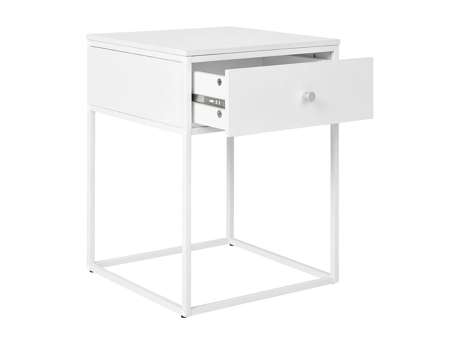 Table de Chevet Vita, Blanc, 40x40x55 cm, Kendra Home