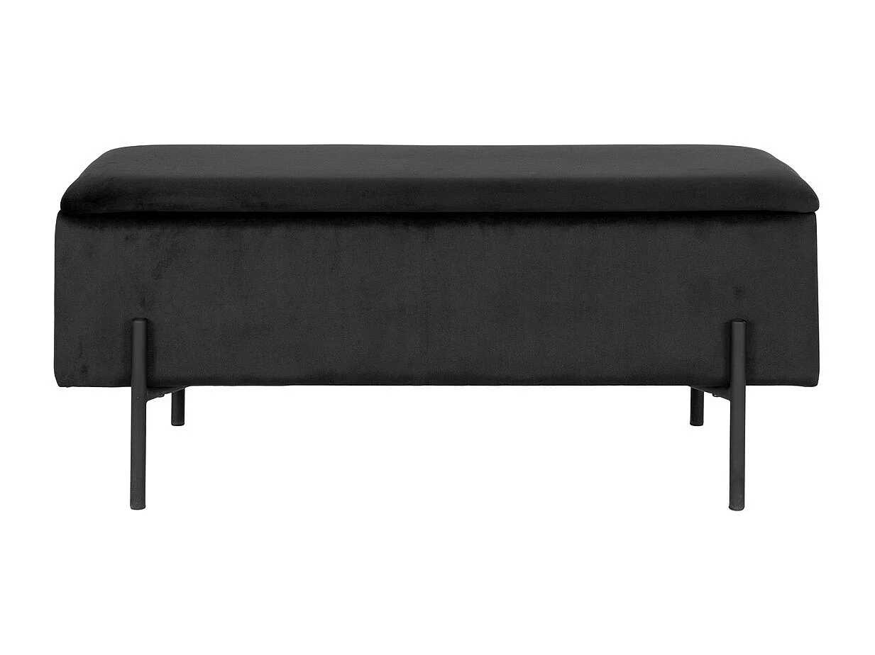 Bank met Opbergruimte Watford, Zwart, 36,5x95x43 cm, Kendra Home