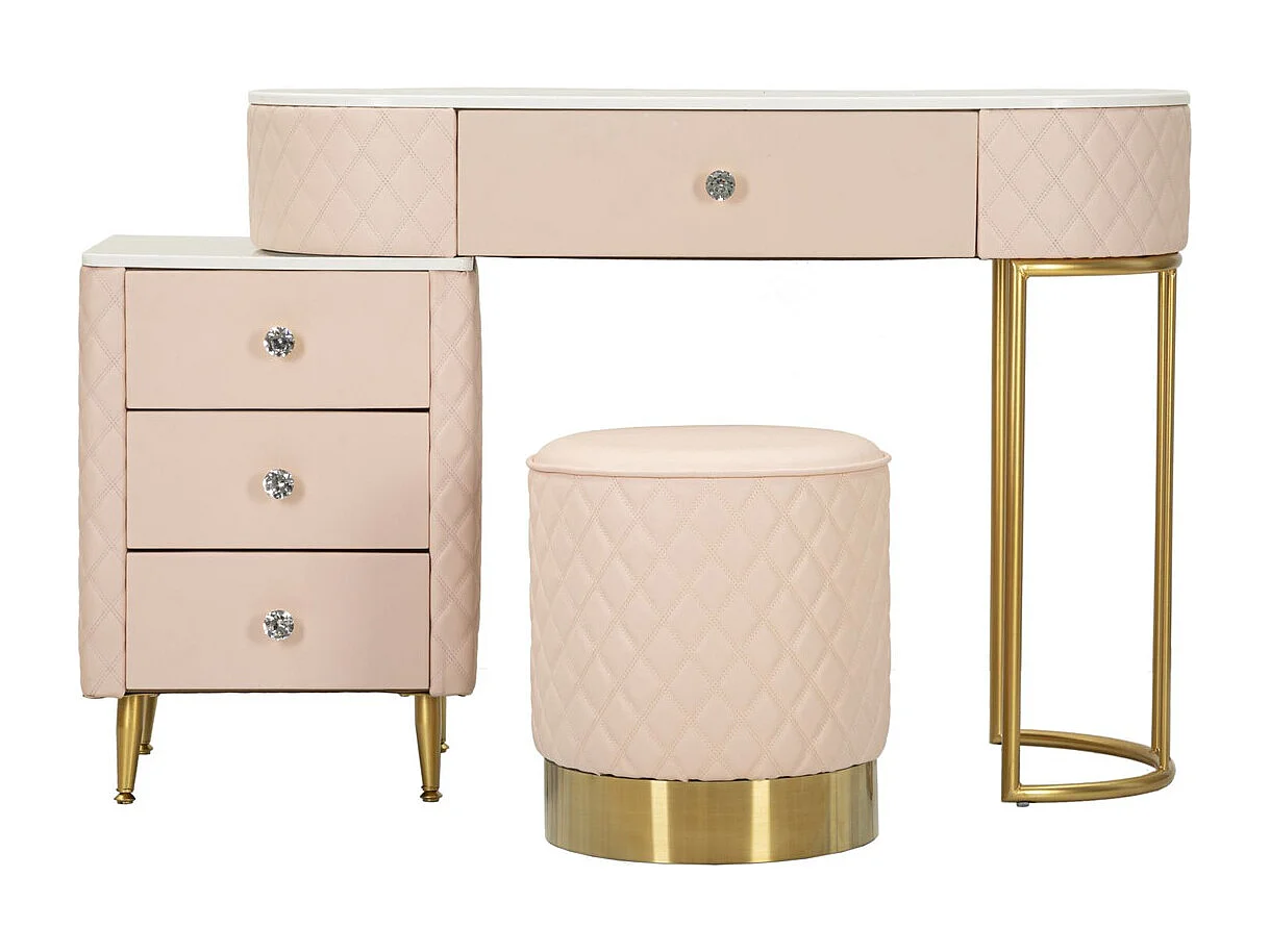 Consola de Maquilhagem VKH22, Cor-de-rosa, 120x40x75 cm, Kendra Home