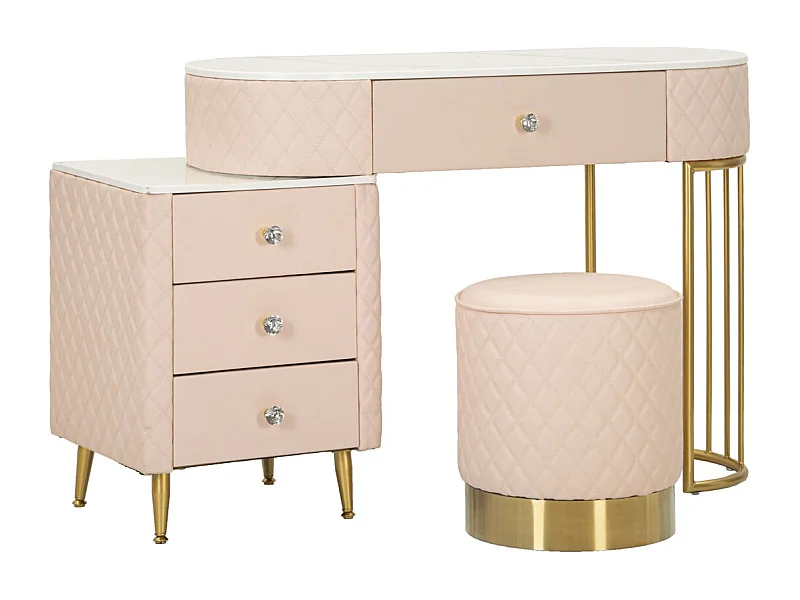 Consola de Maquilhagem VKH22, Cor-de-rosa, 120x40x75 cm, Kendra Home