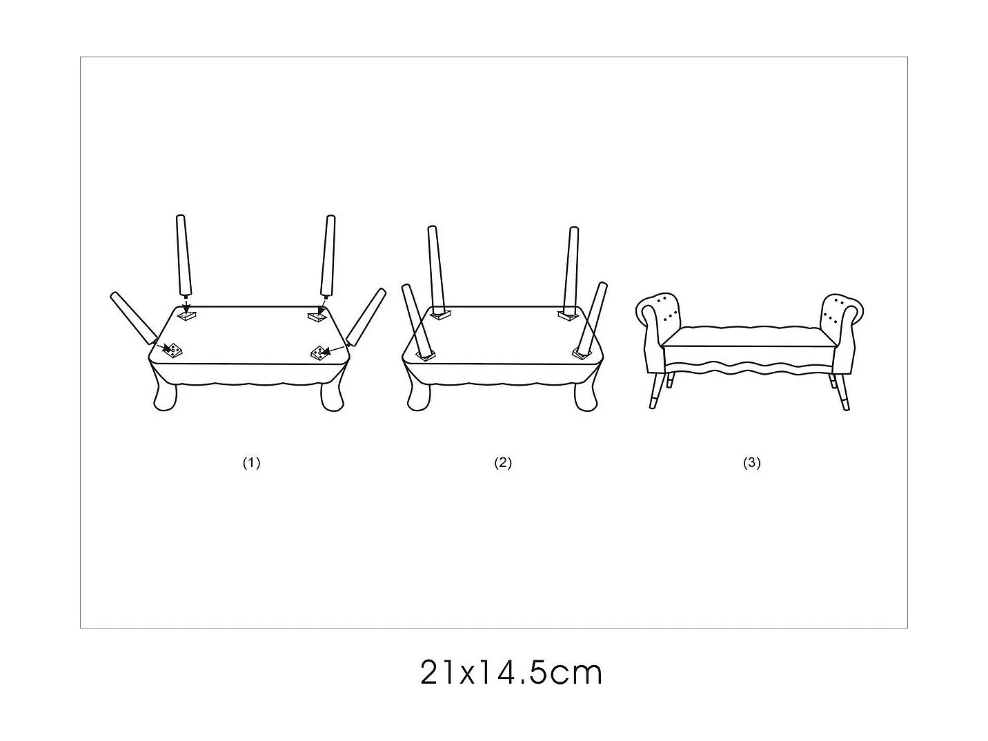 Banco VKH299, Cinzento, 120x40x60 cm, Kendra Home