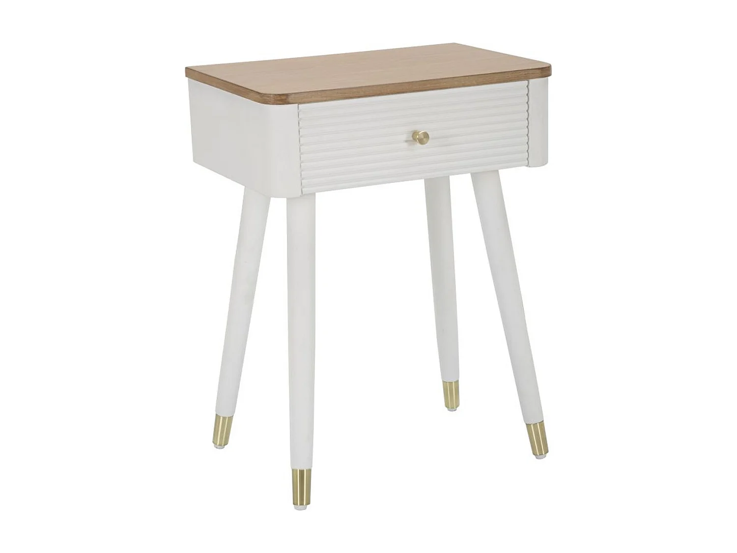 Table de Chevet VKH11, Blanc, 45x32x62 cm, Kendra Home