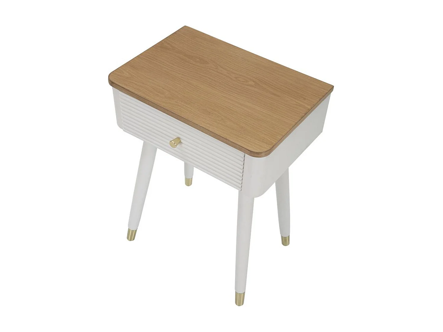 Table de Chevet VKH11, Blanc, 45x32x62 cm, Kendra Home