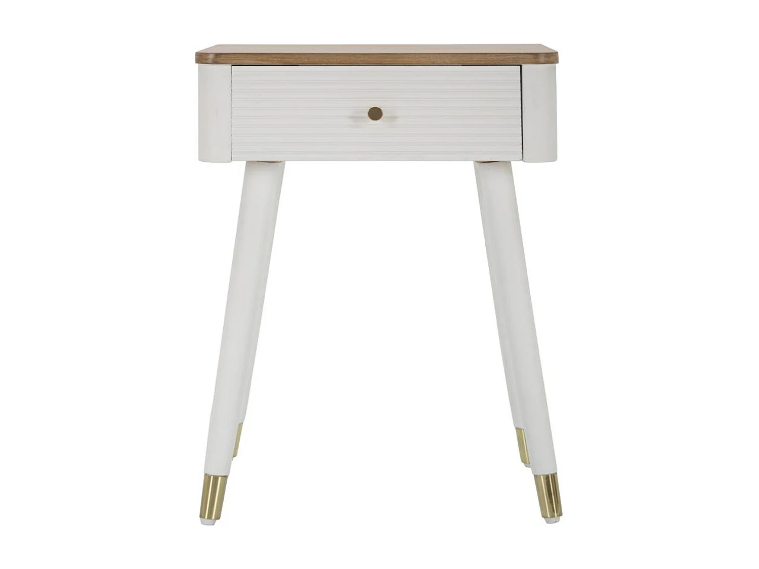 Table de Chevet VKH11, Blanc, 45x32x62 cm, Kendra Home