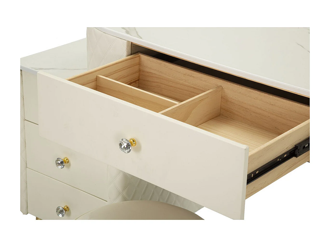 Consola de Maquillaje VKH21, Blanco, 120x40x75 cm, Kendra Home