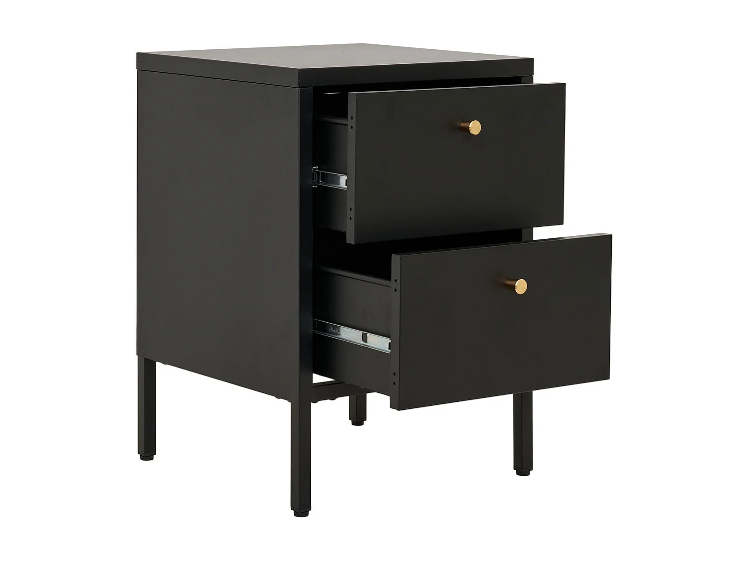 Table de Chevet Dalby, Noir, 40x40x60 cm, Kendra Home