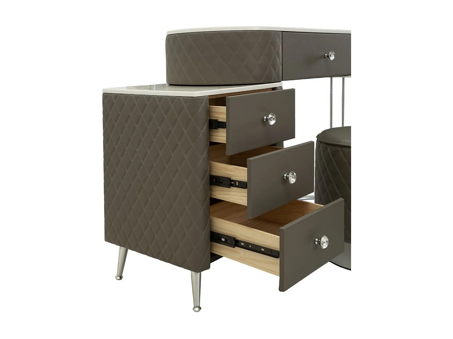 Consola de Maquillaje VKH23, Gris, 120x40x75 cm, Kendra Home