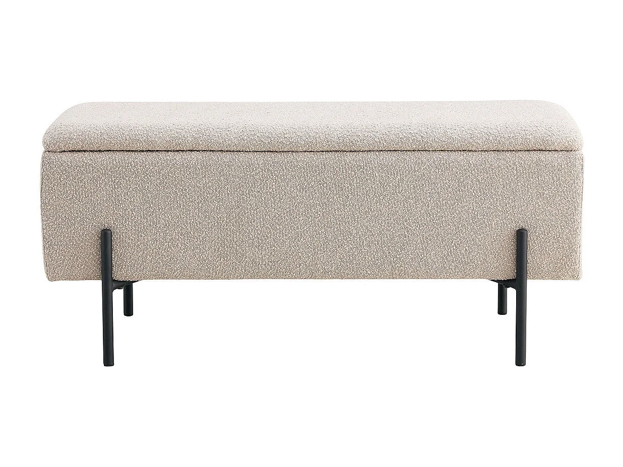 Bank met Opbergruimte Watford, Beige, 36,5x95x43 cm, Kendra Home