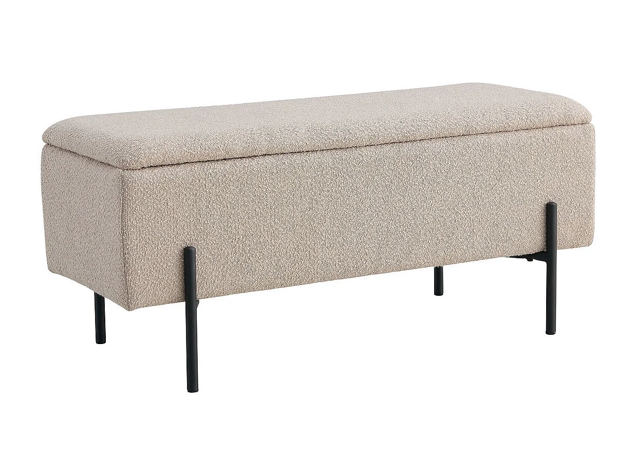 Bank met Opbergruimte Watford, Beige, 36,5x95x43 cm, Kendra Home