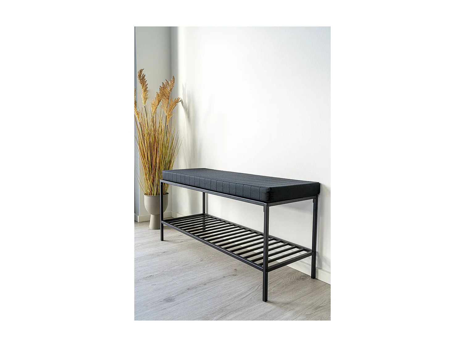 Banc Vita, Noir, 36x100x48,5 cm, Kendra Home