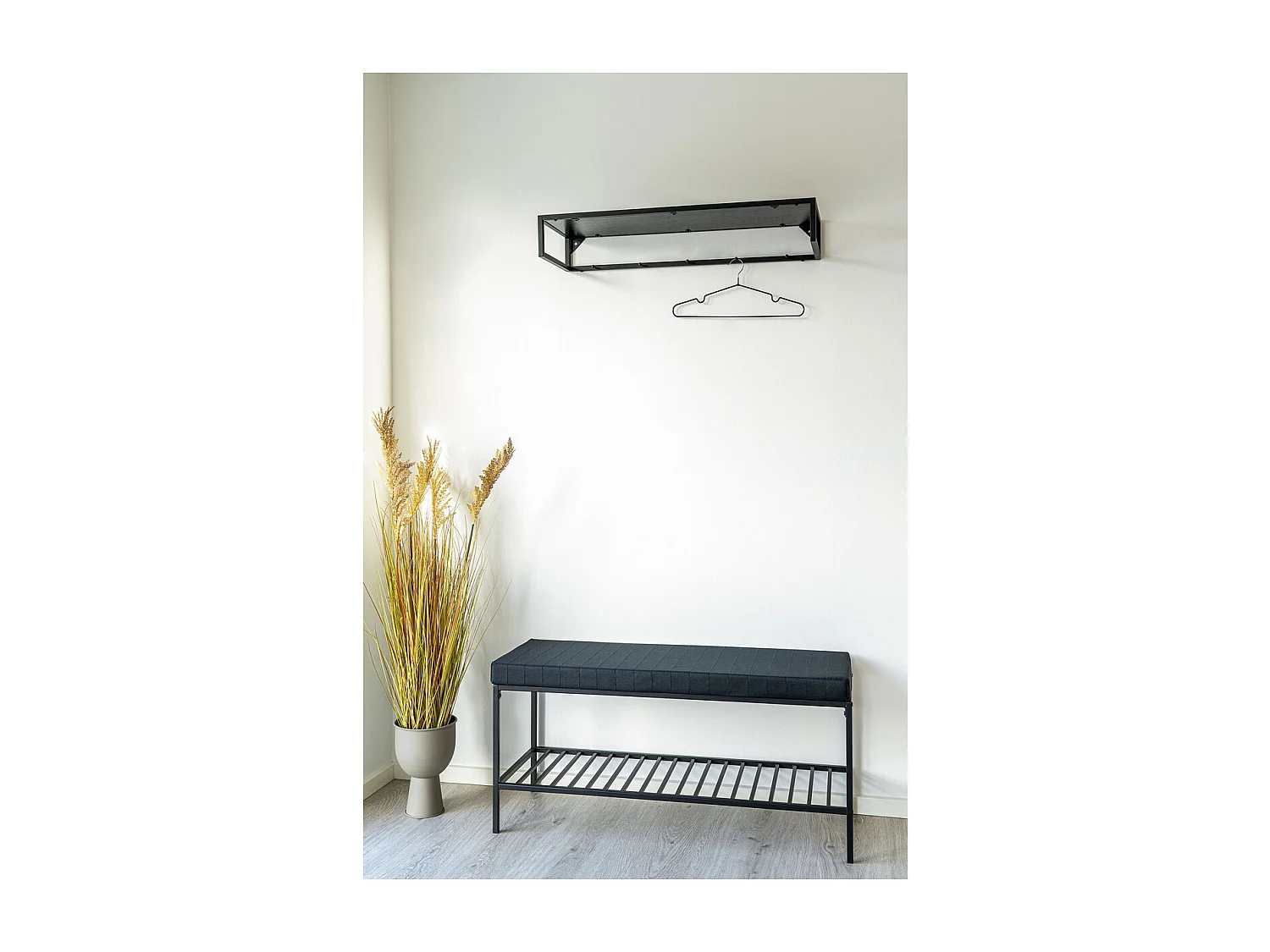 Banc Vita, Noir, 36x100x48,5 cm, Kendra Home