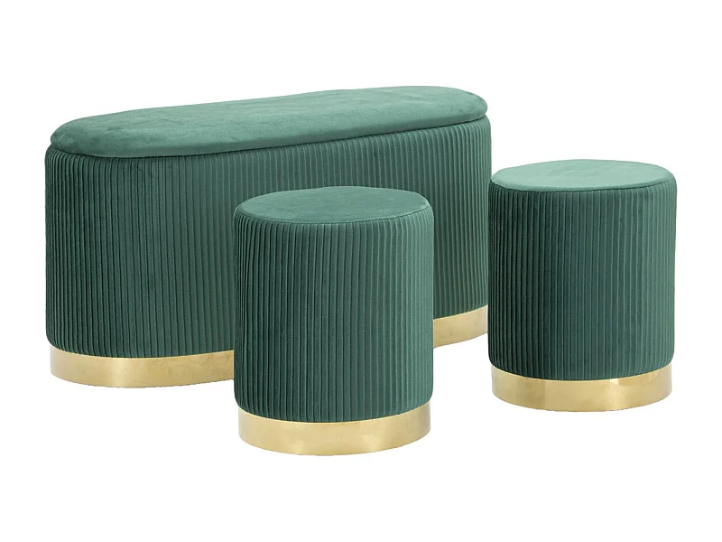 Bank met Opbergruimte VKH876, Groen, 80x37x42 cm, Kendra Home