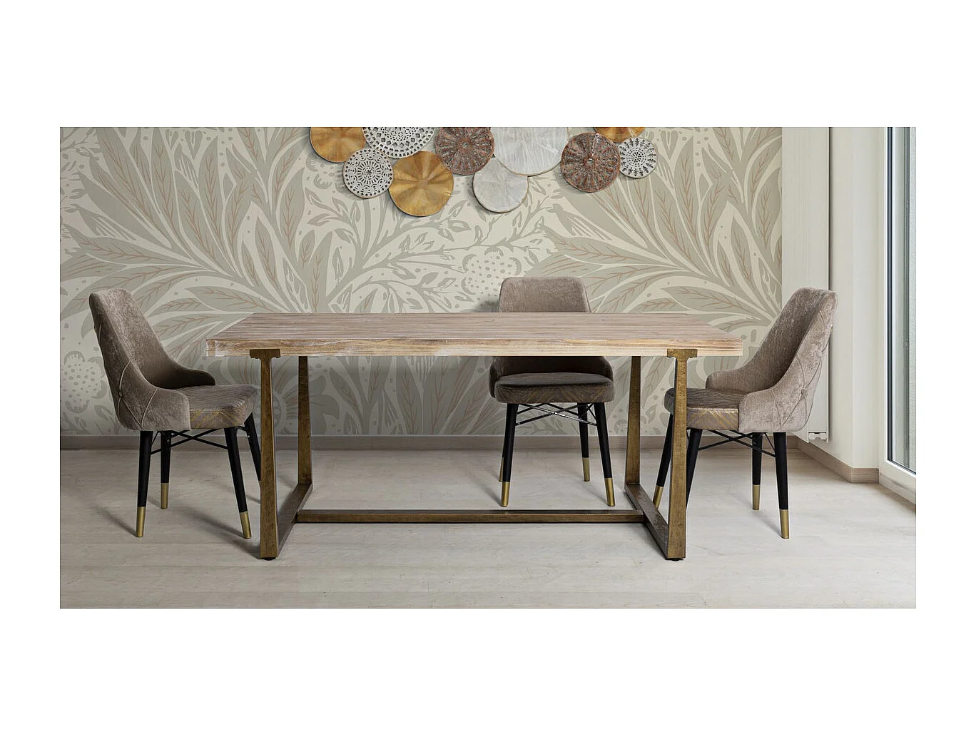 Tisch VKH575, Braun, 180x90x78 cm, Kendra Home