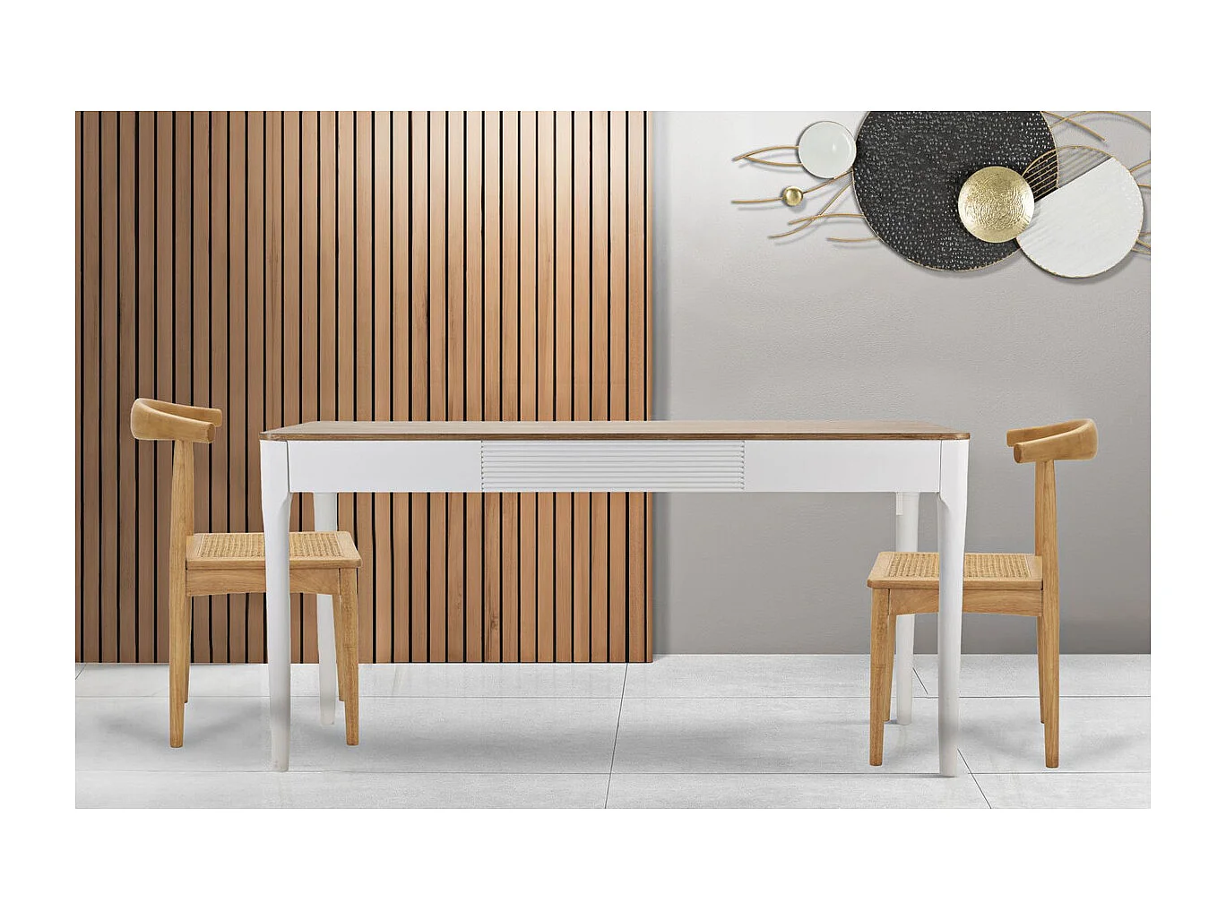 Tisch VKH572, Weiß, 180x60x80 cm, Kendra Home