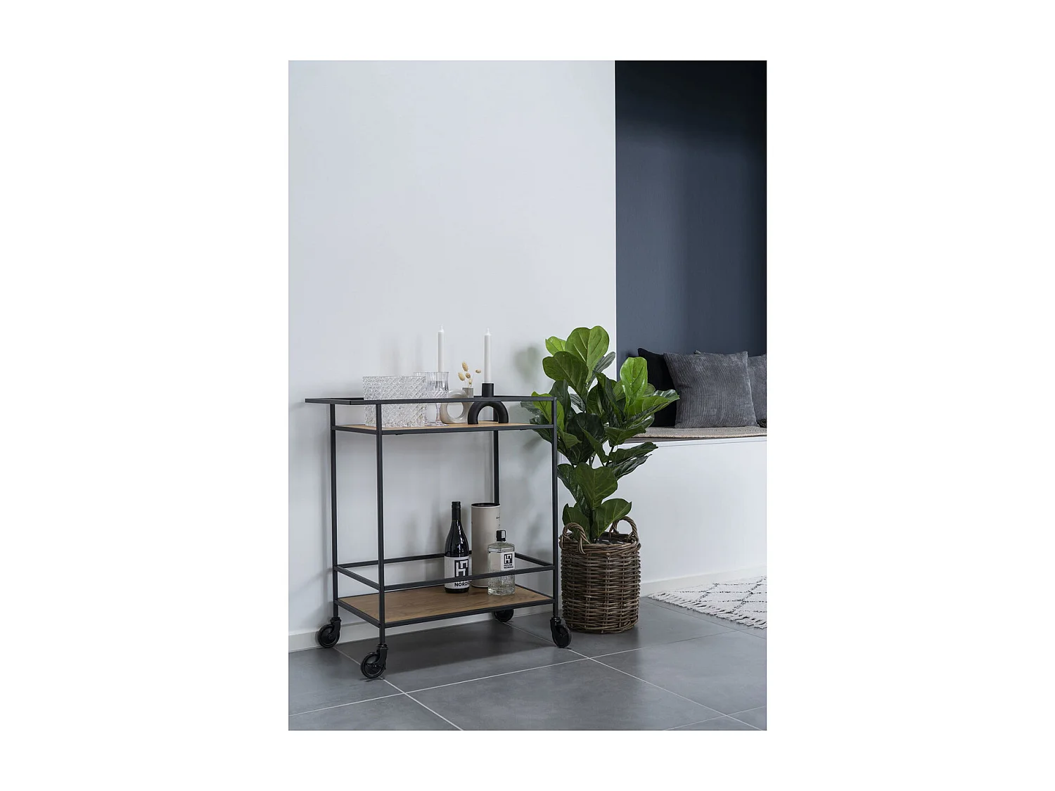 Trolley Vita, Braun, 68x40x79 cm, Kendra Home