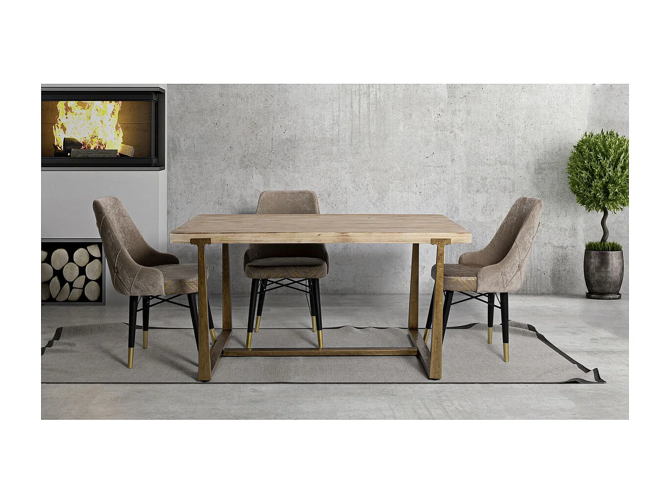 Tisch VKH576, Braun, 150x90x78 cm, Kendra Home