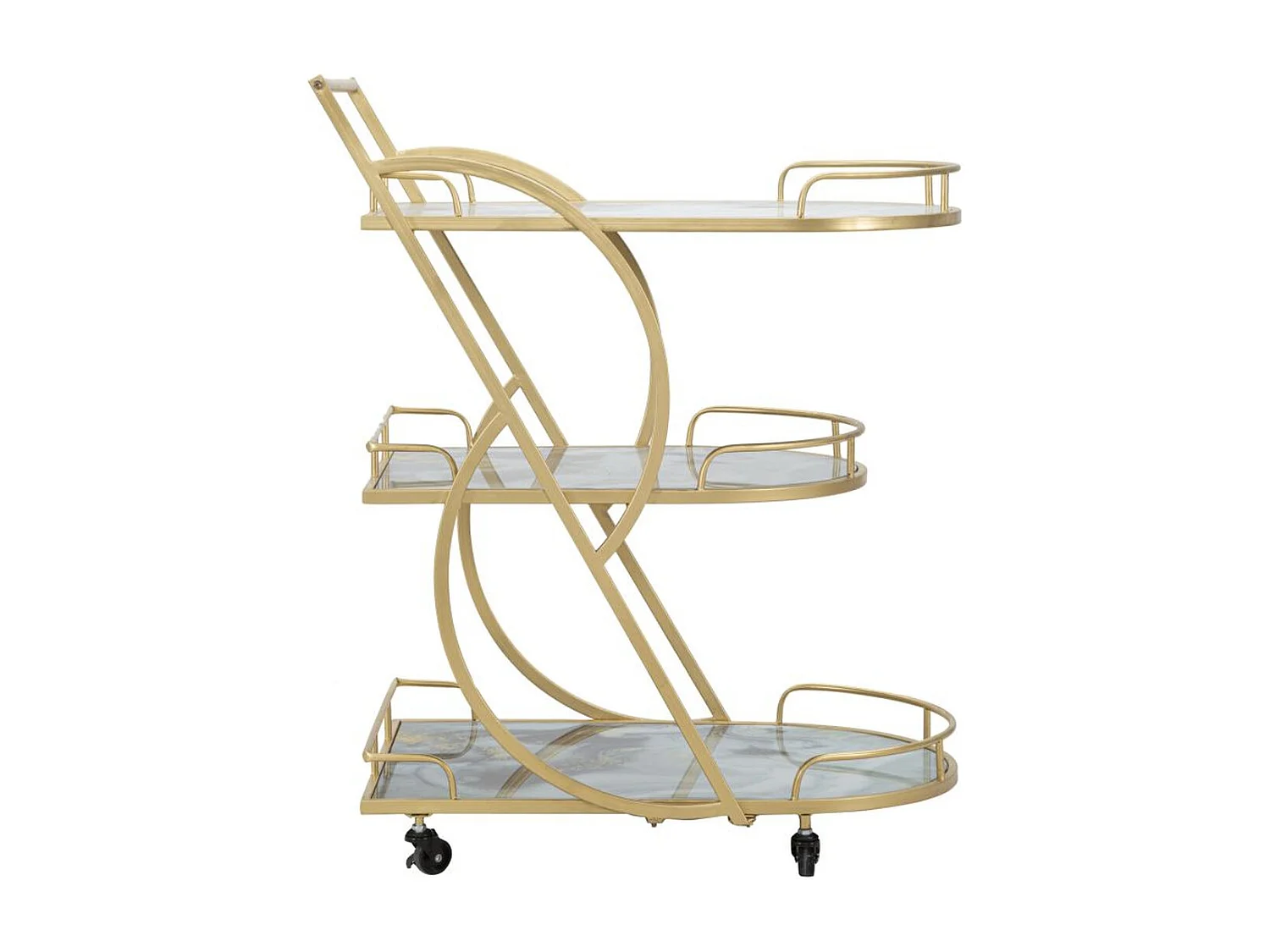 Trolley VKH2, Gold, 71x45,5x84,5 cm, Kendra Home