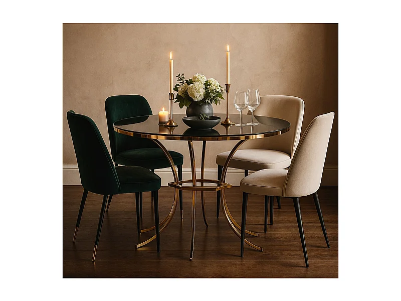 Tisch VKH877, Gold, 100x100x80 cm, Kendra Home