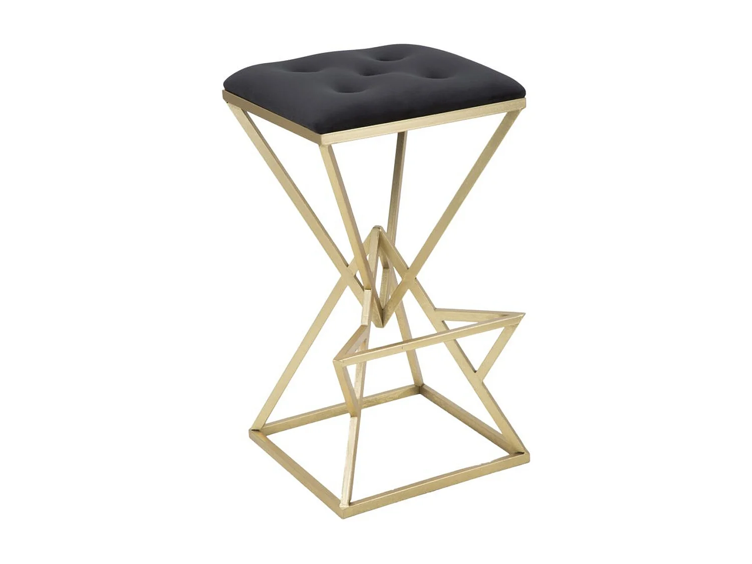 Tabouret Bas Triangles, Or, 40x40x75 cm, Kendra Home