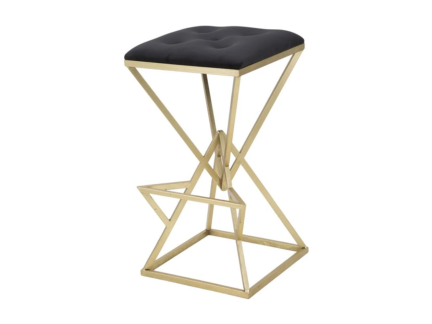 Tabouret Bas Triangles, Or, 40x40x75 cm, Kendra Home