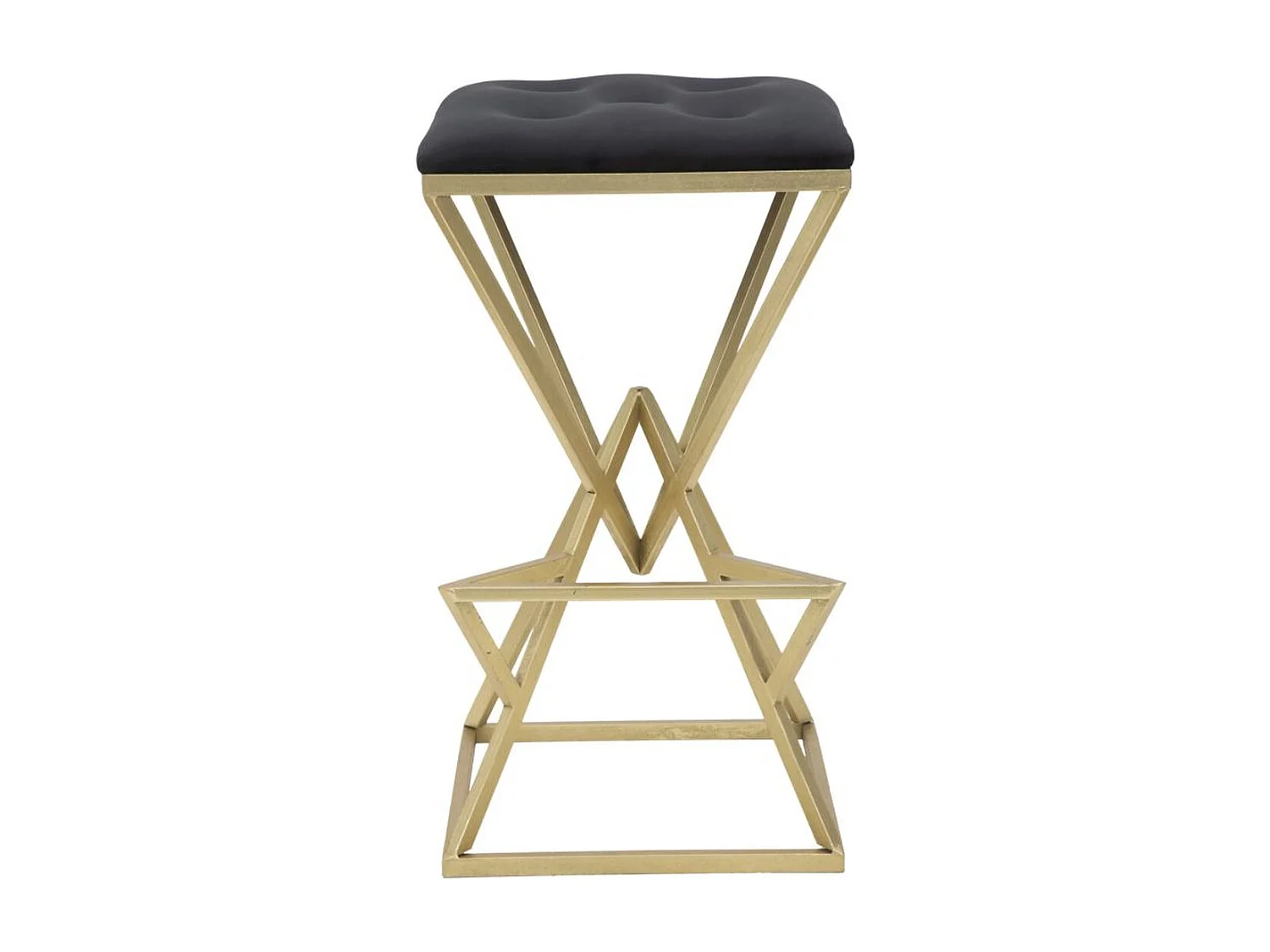 Tabouret Bas Triangles, Or, 40x40x75 cm, Kendra Home