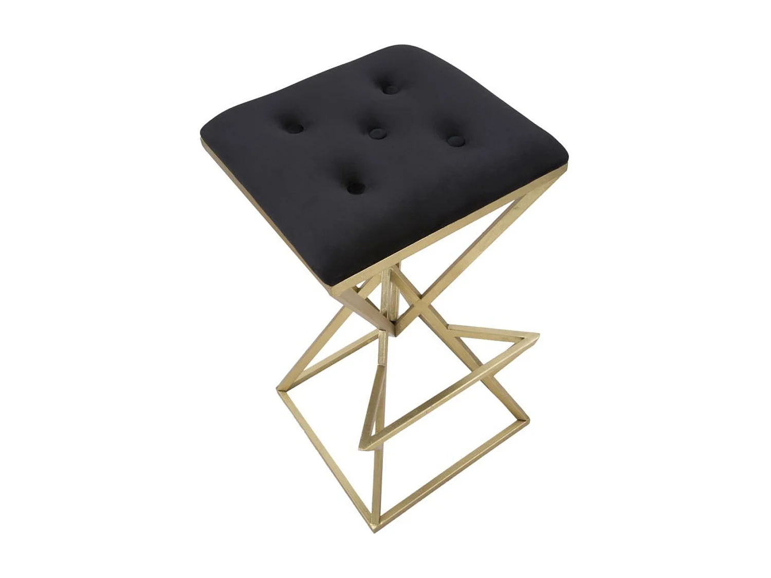 Tabouret Bas Triangles, Or, 40x40x75 cm, Kendra Home