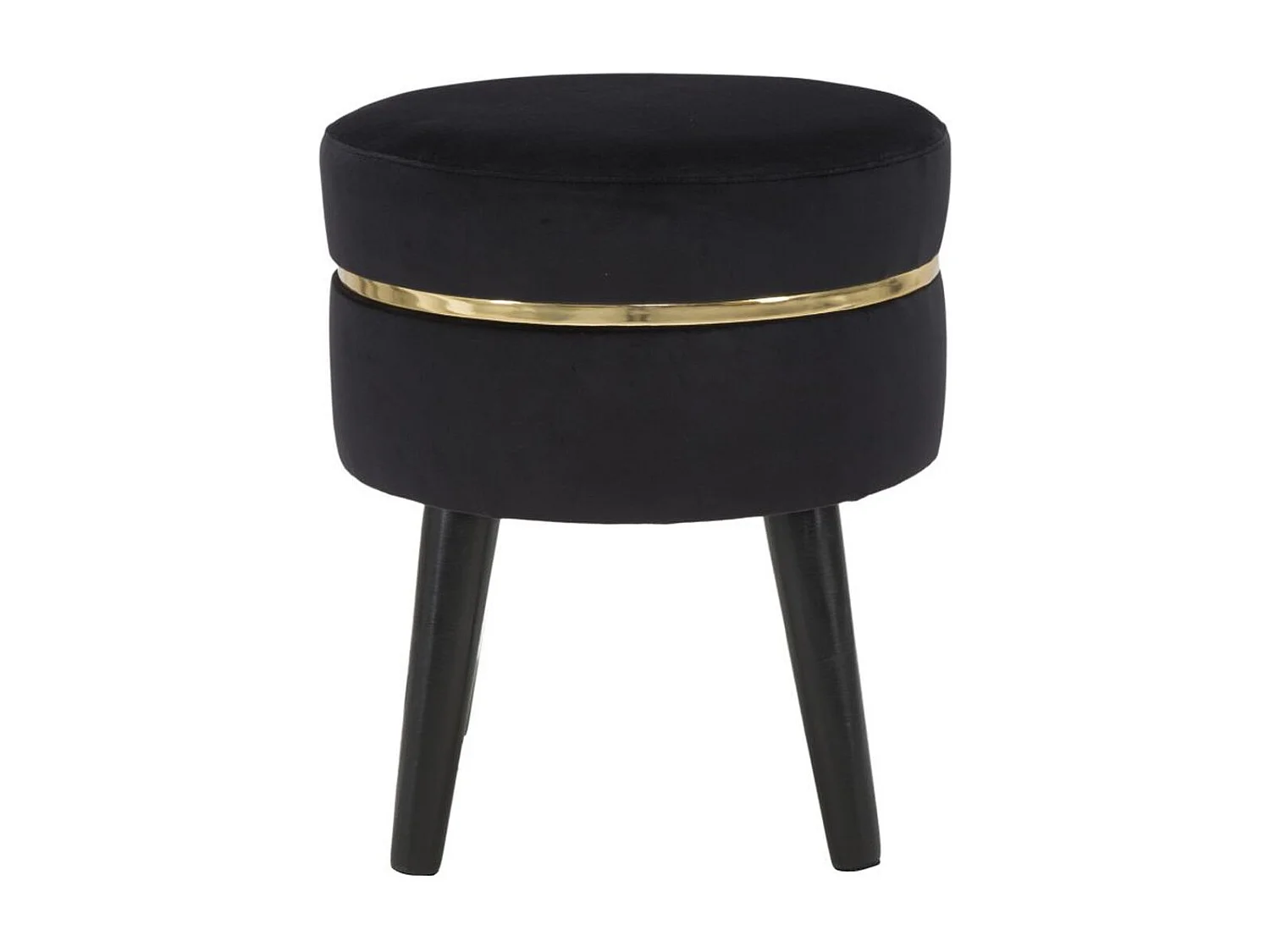 Tabouret Bas VKH460, Noir, 35x35x40,5 cm, Kendra Home