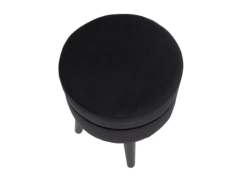 Tabouret Bas VKH460, Noir, 35x35x40,5 cm, Kendra Home