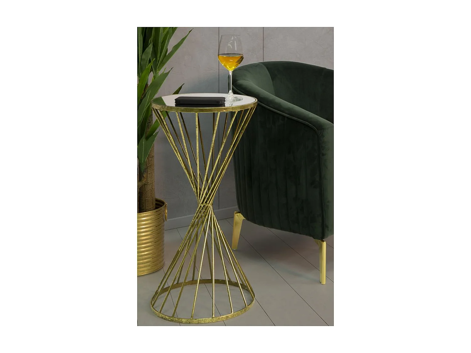 Mesa VKH591, Oro, 35x35x70 cm, Kendra Home