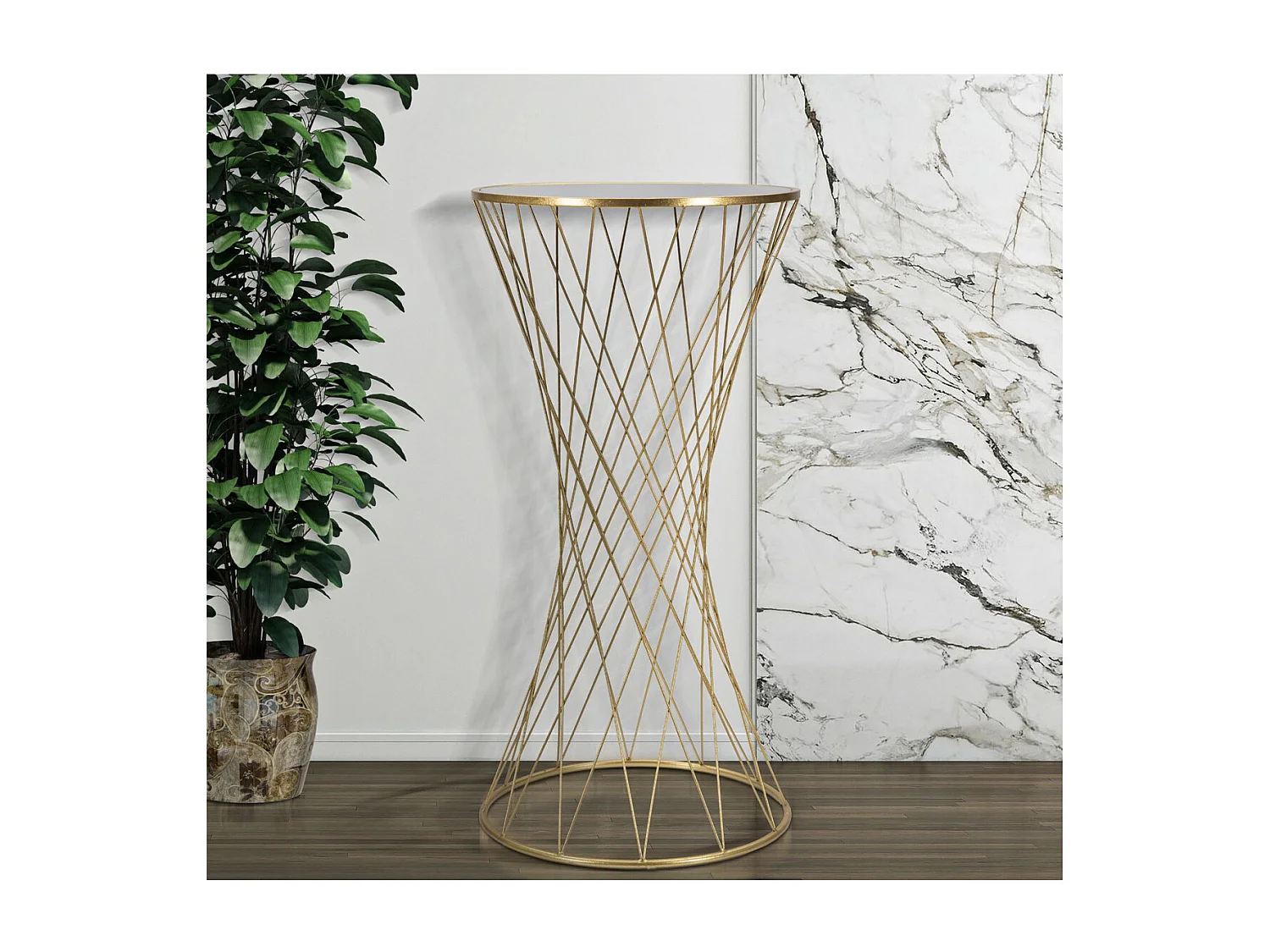 Mesa VKH586, Oro, 50x50x100 cm, Kendra Home