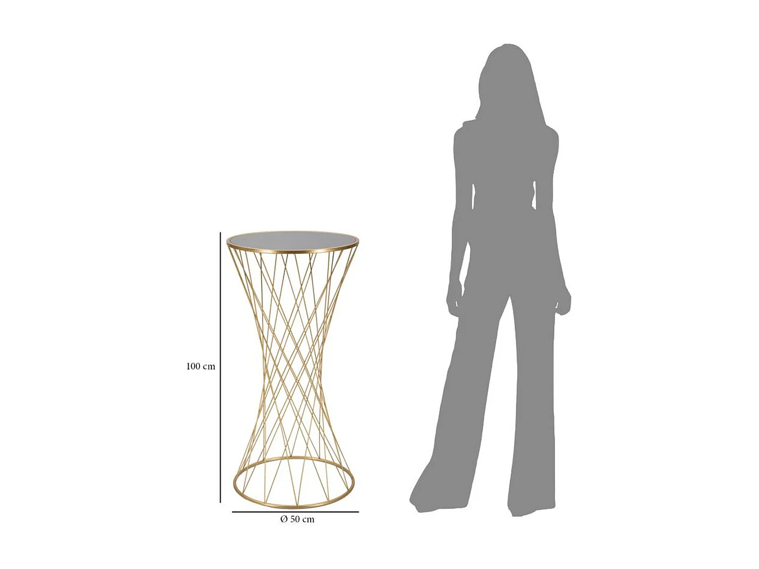 Mesa VKH586, Oro, 50x50x100 cm, Kendra Home