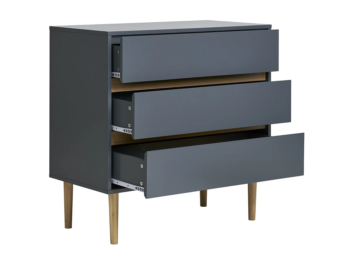 Ladekast Bisley, Grijs, 40x80x80 cm, Kendra Home