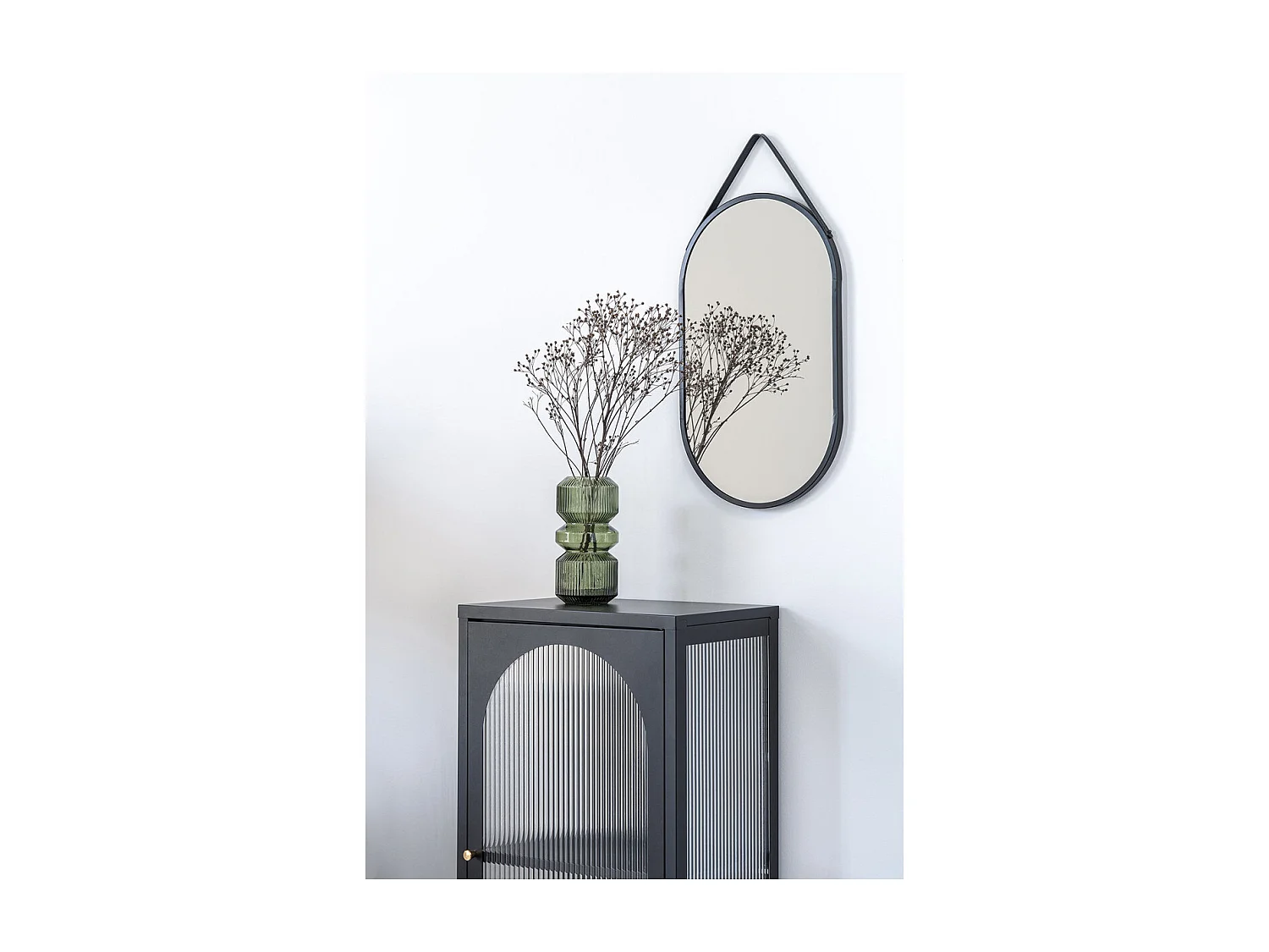 Gablota Adelajda, Czarny, 35x50x110 cm, Kendra Home