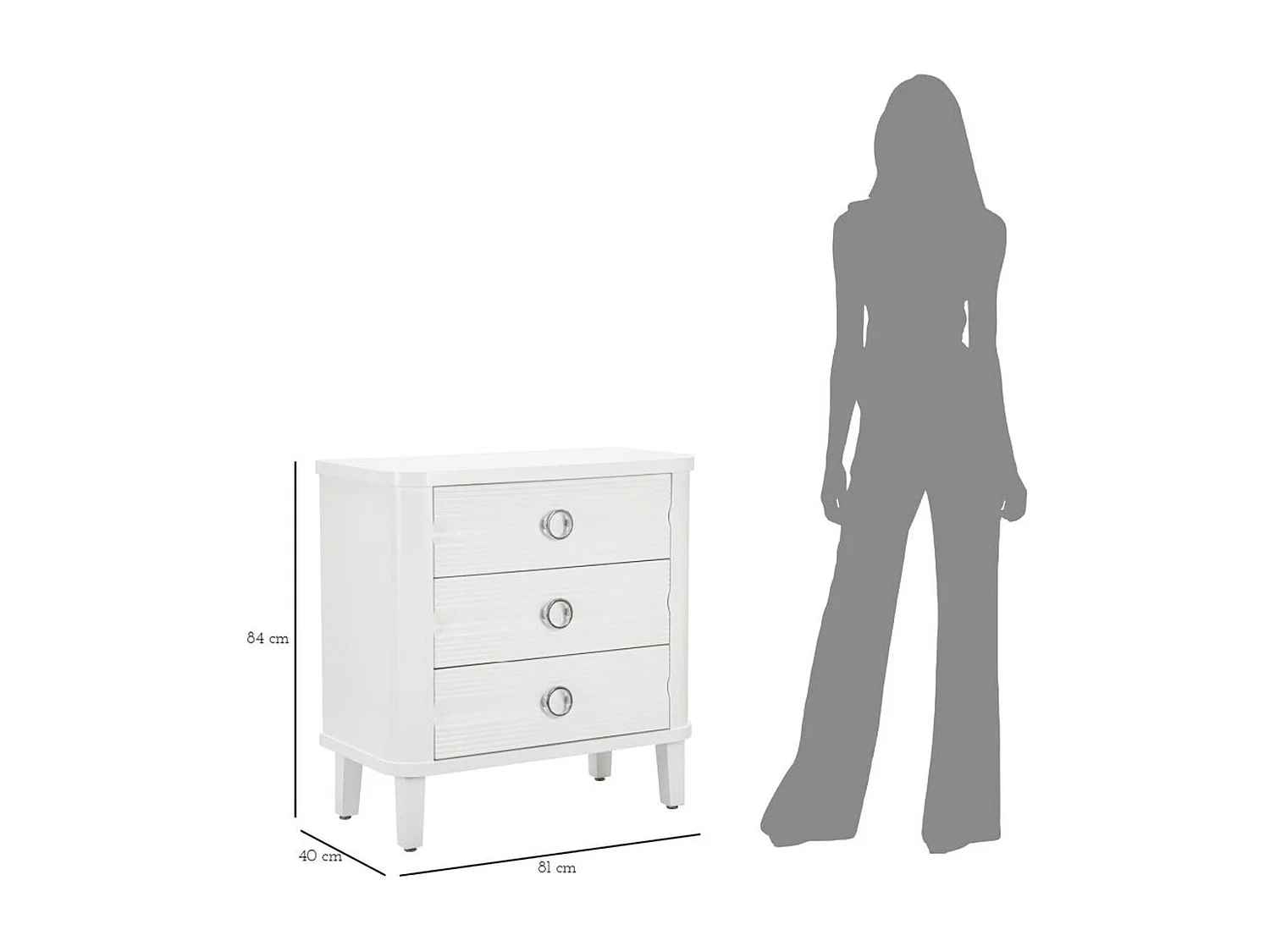 Cómoda VKH7, Branco, 81x40x84 cm, Kendra Home