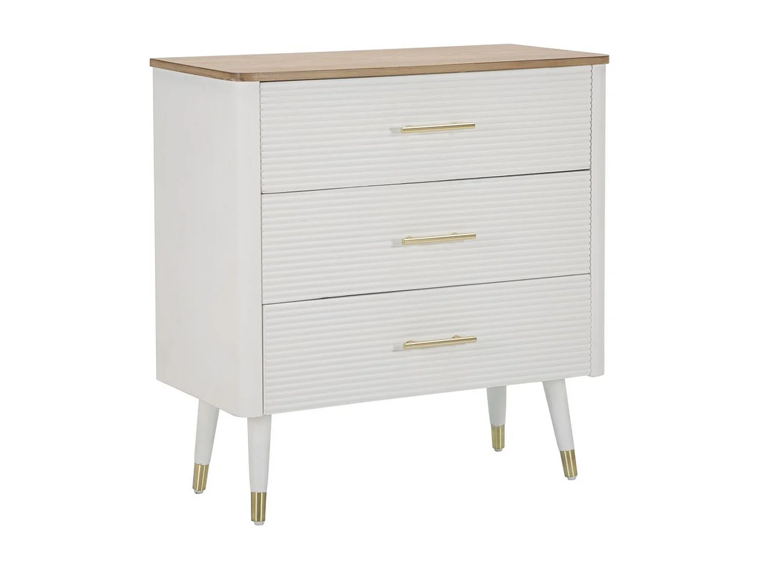 Ladekast VKH8, Wit, 78x37x80 cm, Kendra Home