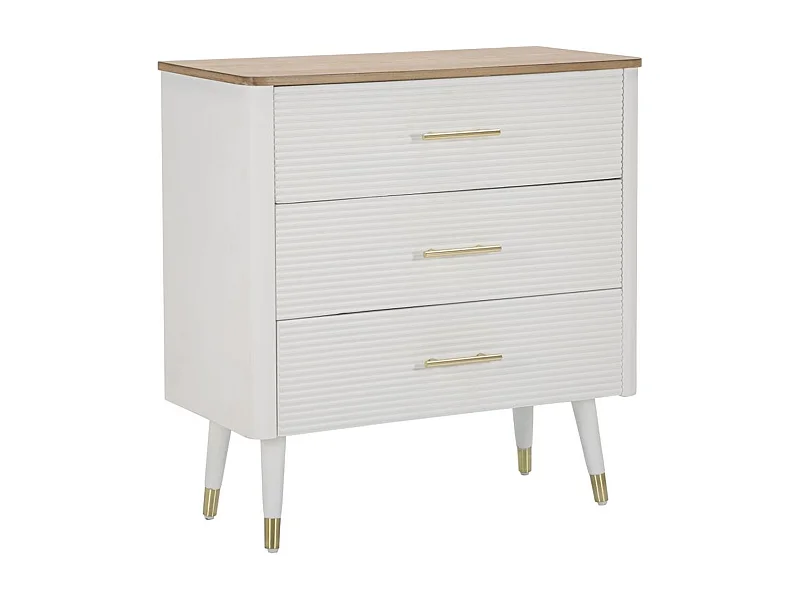 Ladekast VKH8, Wit, 78x37x80 cm, Kendra Home