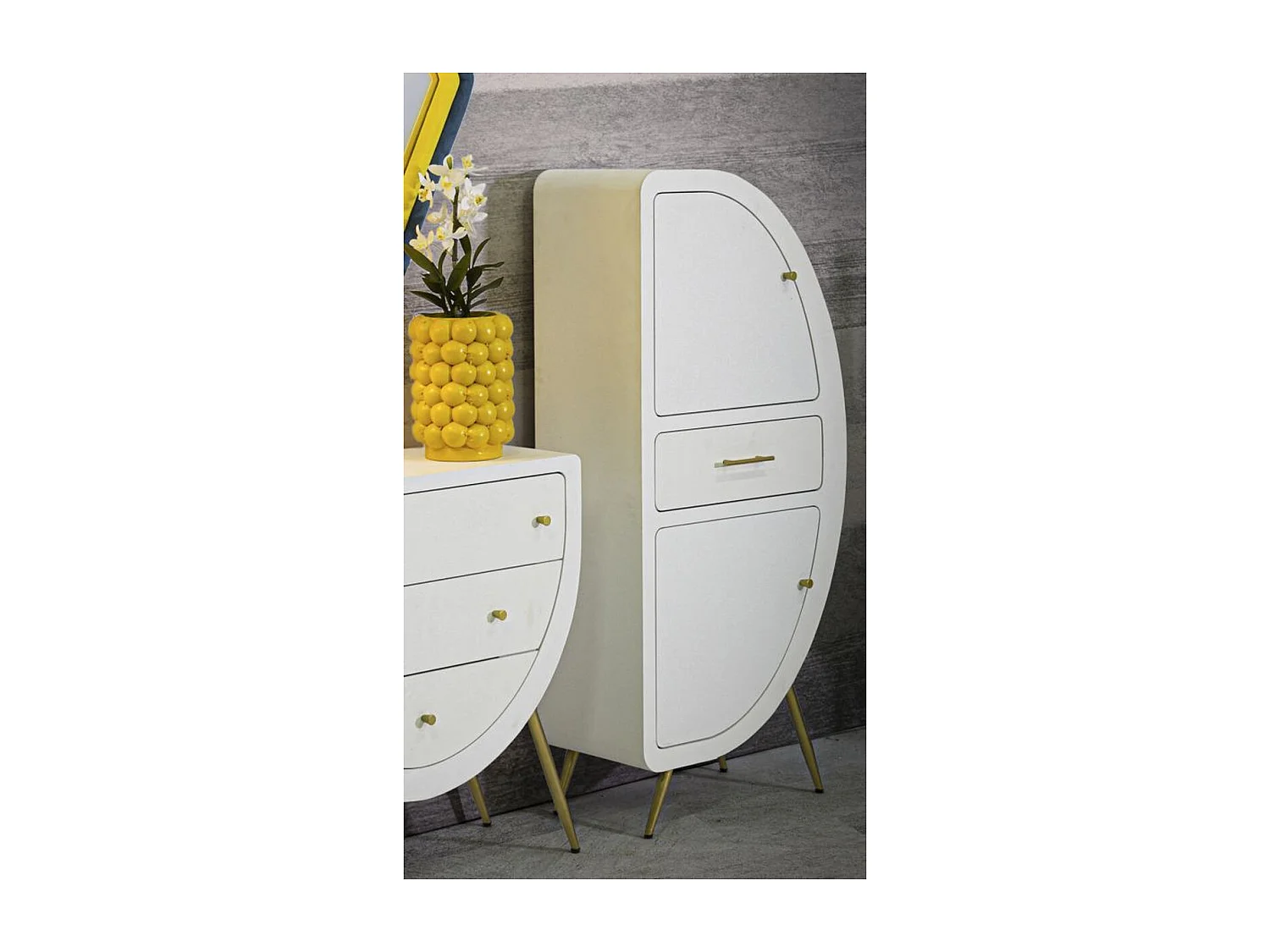 Buffet VKH29, Blanc, 60x32x133 cm, Kendra Home