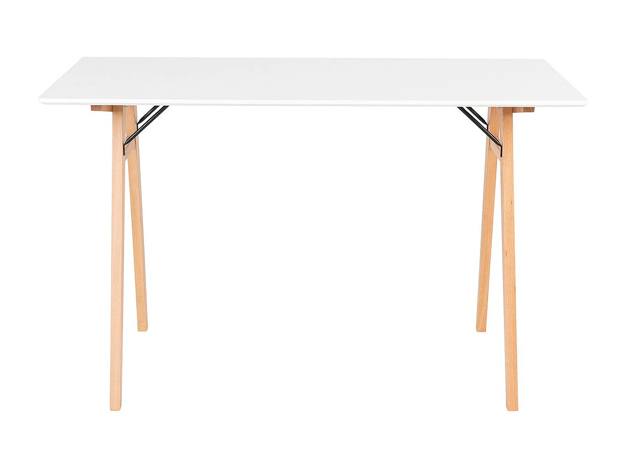 Scrivania Vojens, Bianco, 60x120x75 cm, Kendra Home