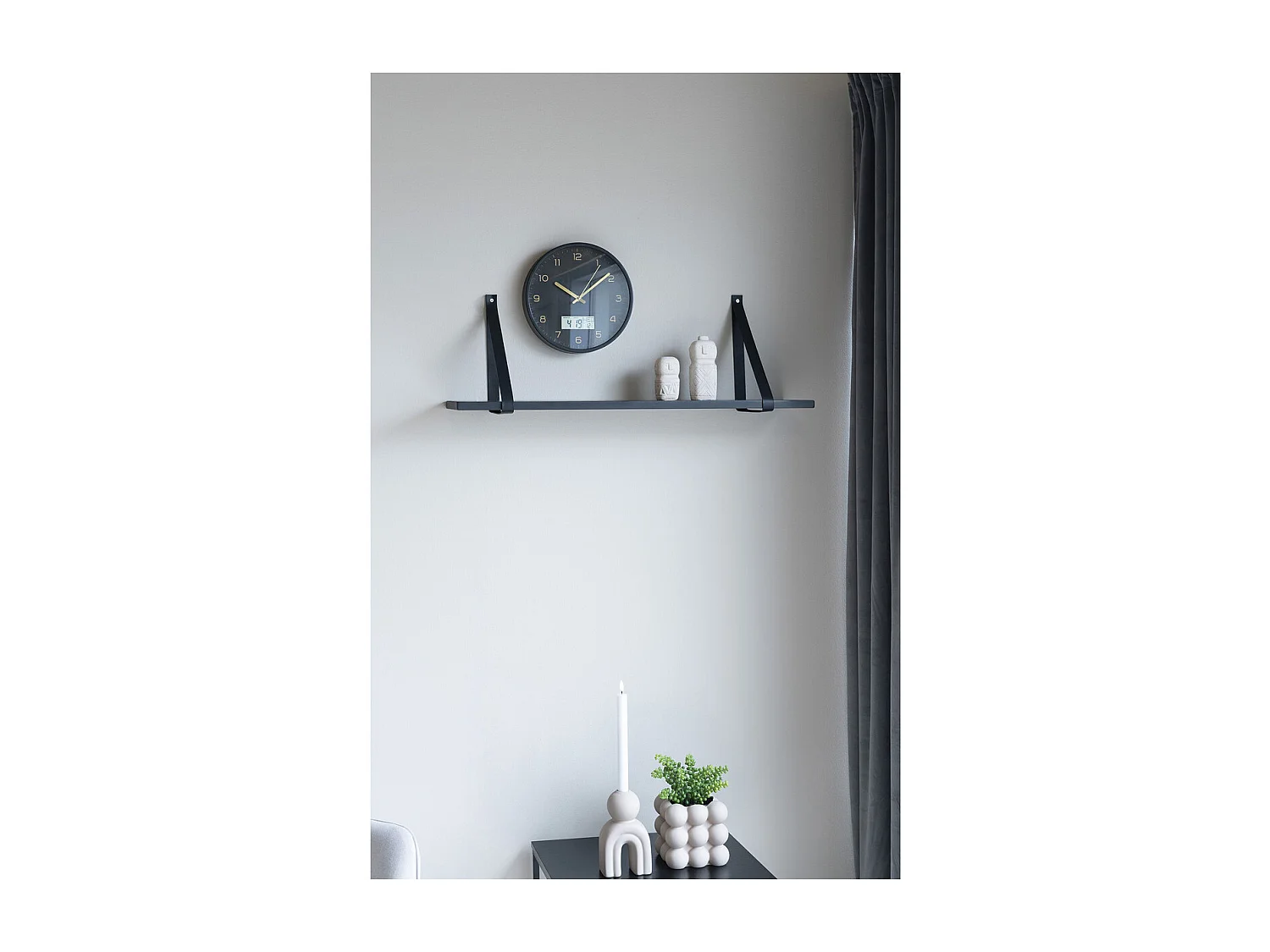 Plank Marea, Zwart, 20x80x2 cm, Kendra Home