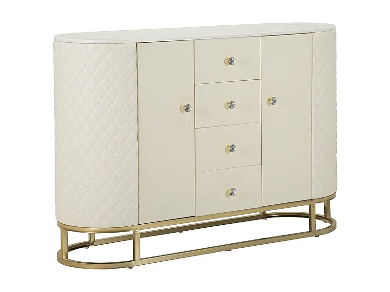 Buffet VKH25, Blanc, 120x40x85 cm, Kendra Home
