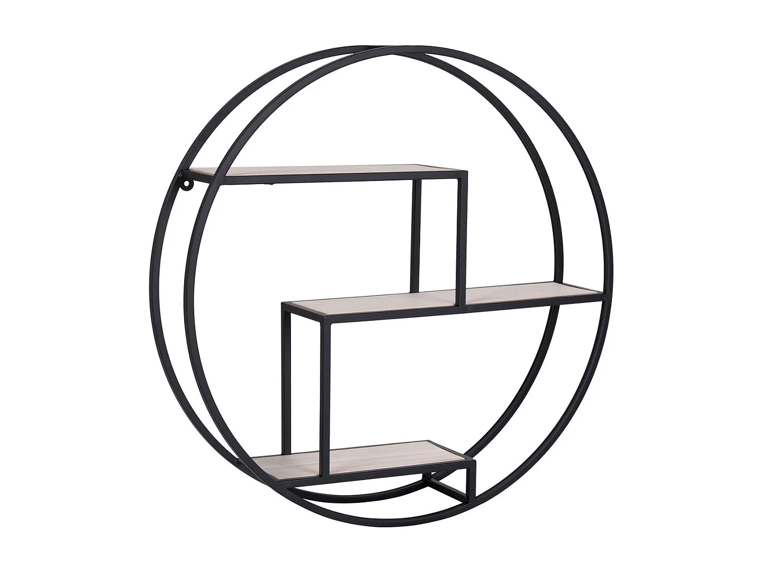 Regal Rotterdam, Schwarz, 14x62x62 cm, Kendra Home