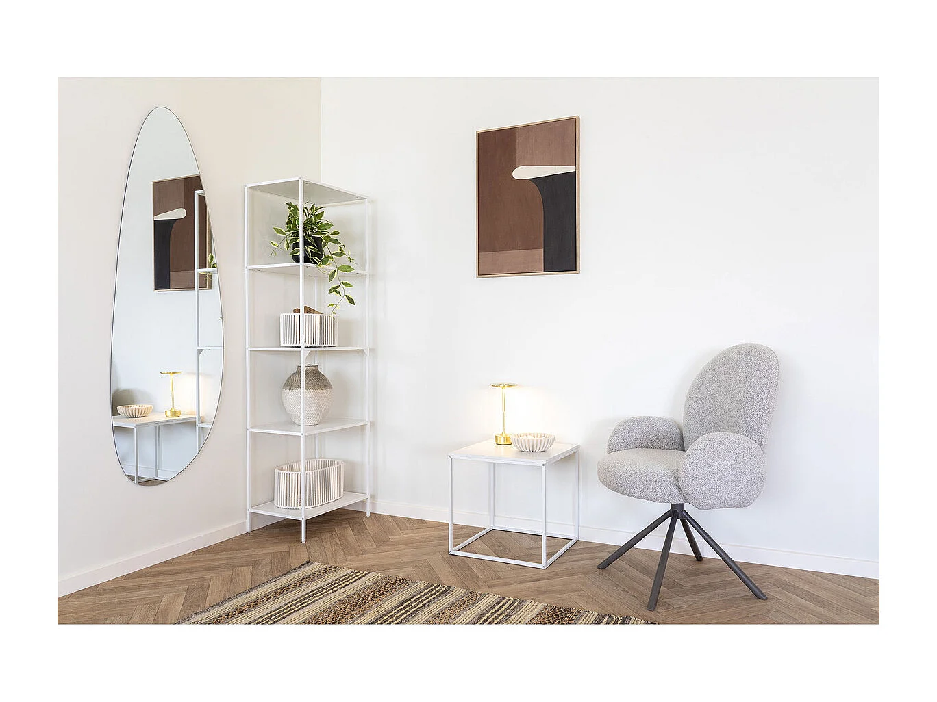 Bibliothèque Vita, Blanc, 36x51x170 cm, Kendra Home