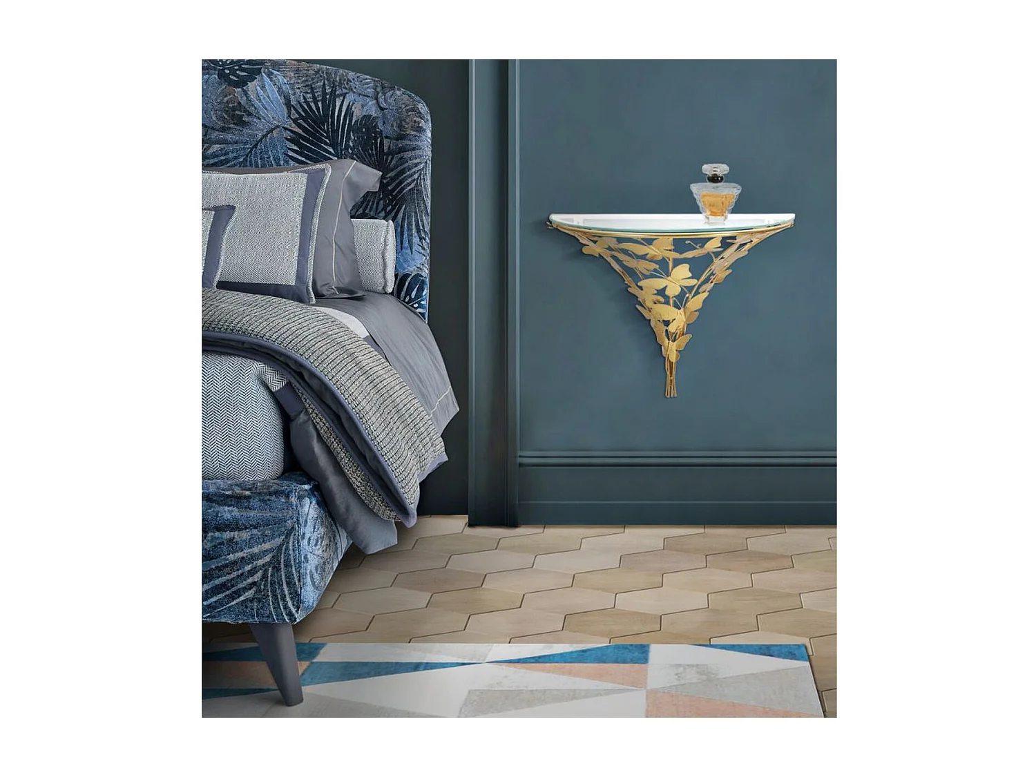 Regal Schmetterling 19, Gold, 44,5x24,5x34,5 cm, Kendra Home