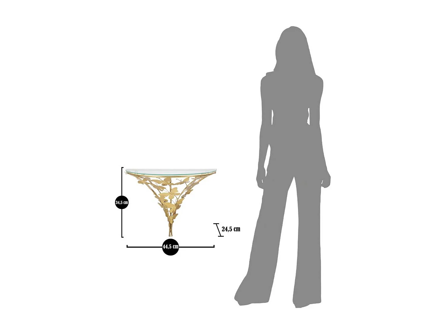 Regal Schmetterling 19, Gold, 44,5x24,5x34,5 cm, Kendra Home