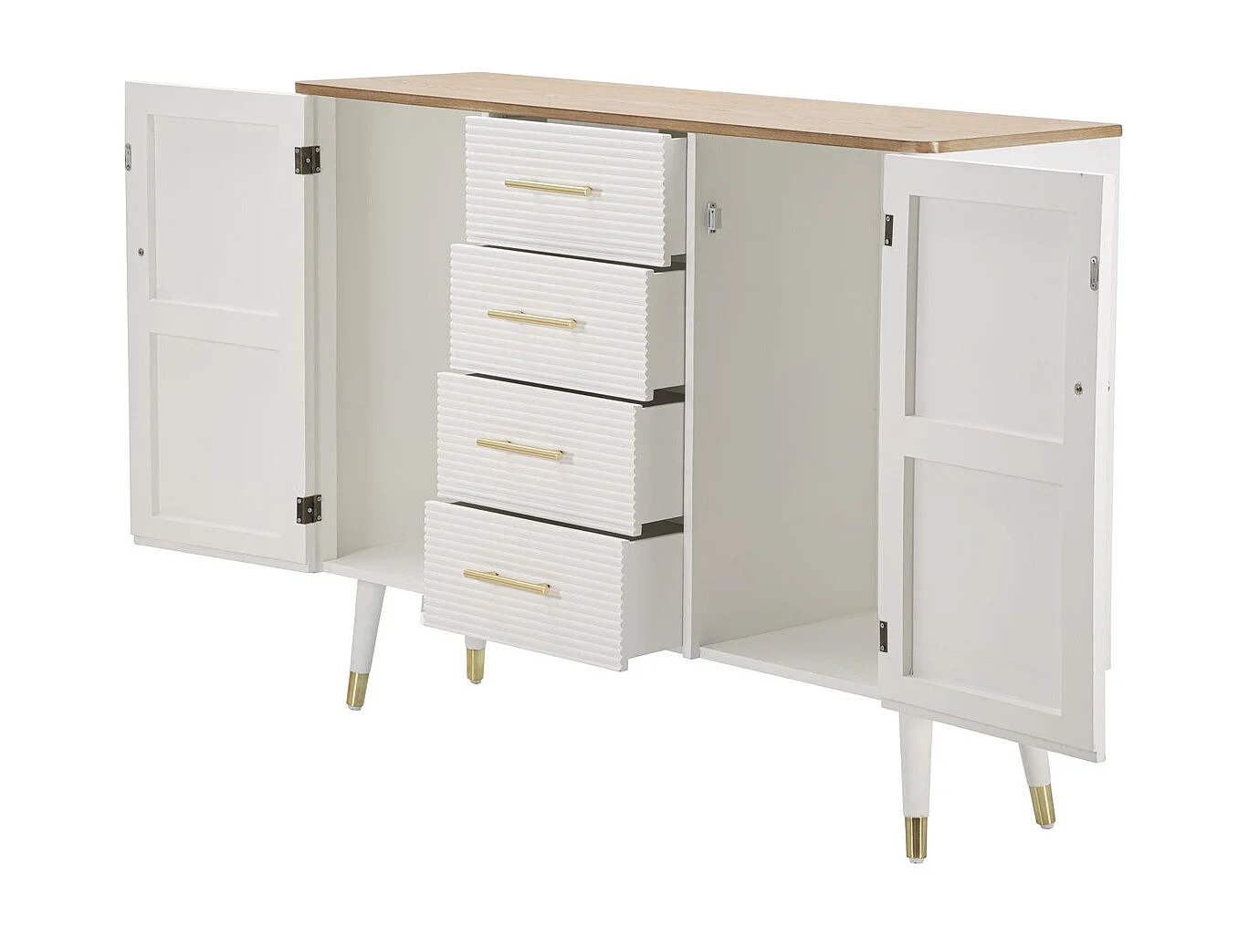 Buffet VKH24, Blanc, 117x37x90 cm, Kendra Home