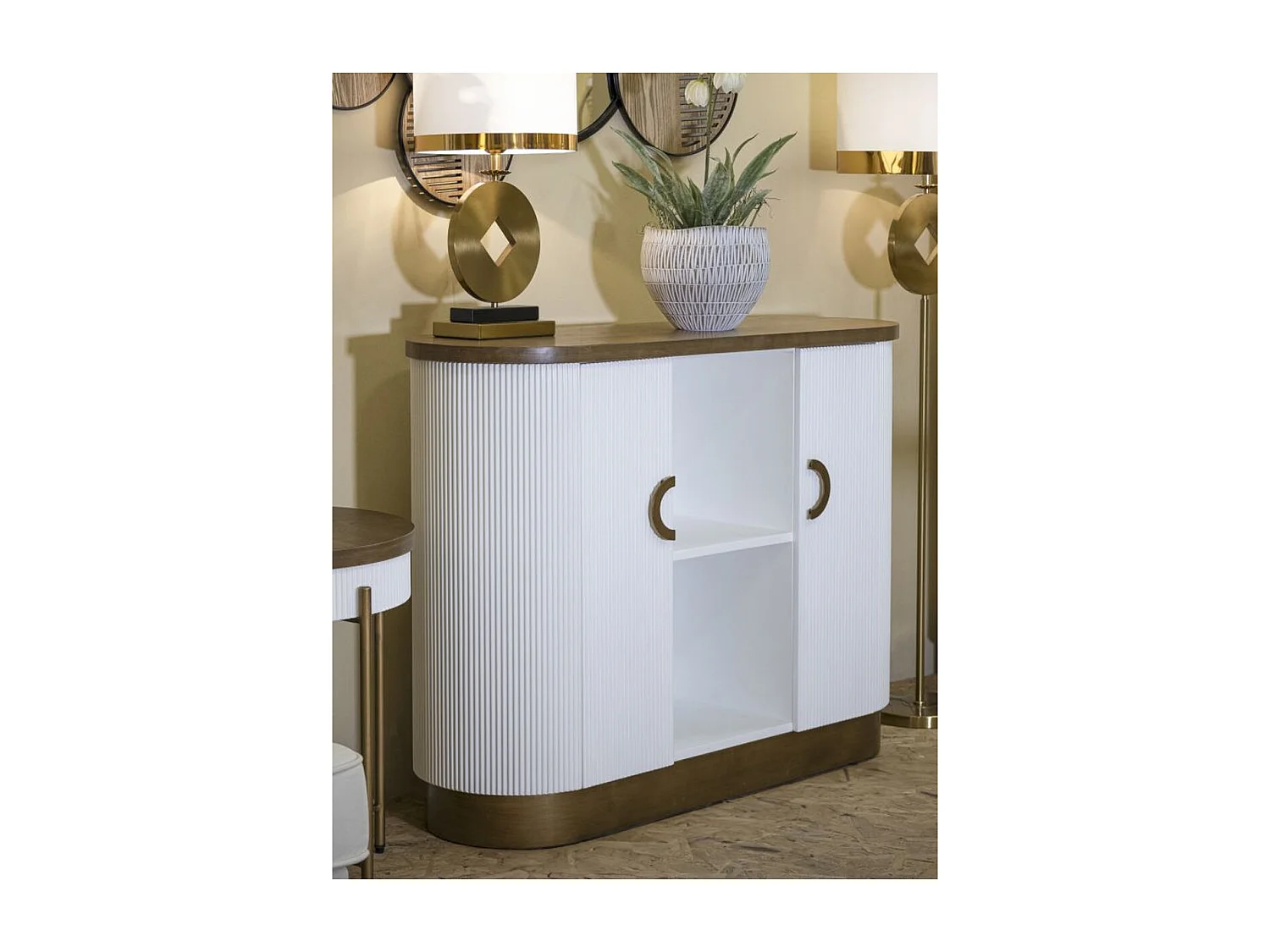 Buffet VKH27, Blanc, 121x41x90 cm, Kendra Home