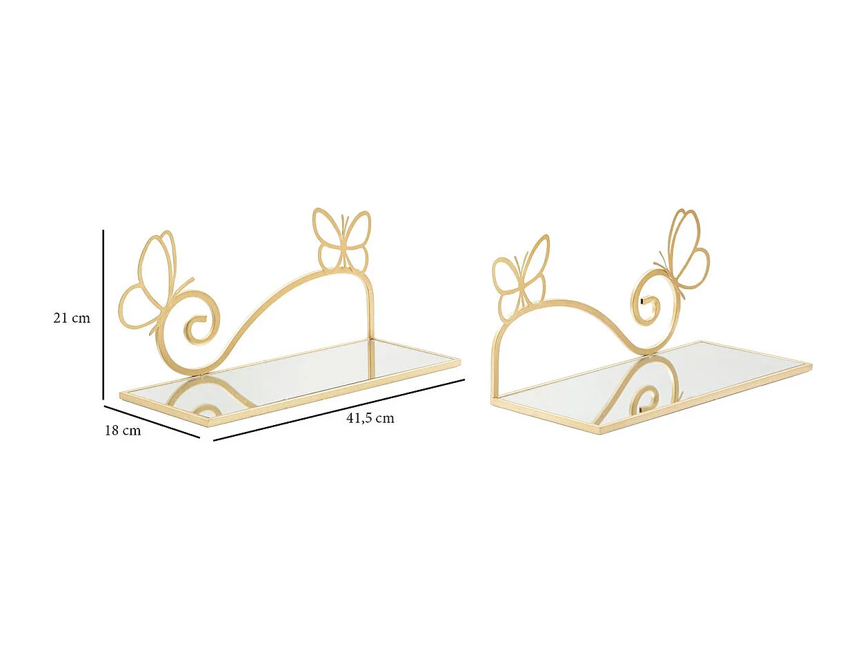 Estante VKH225, Oro, 41,5x18x21 cm, Kendra Home