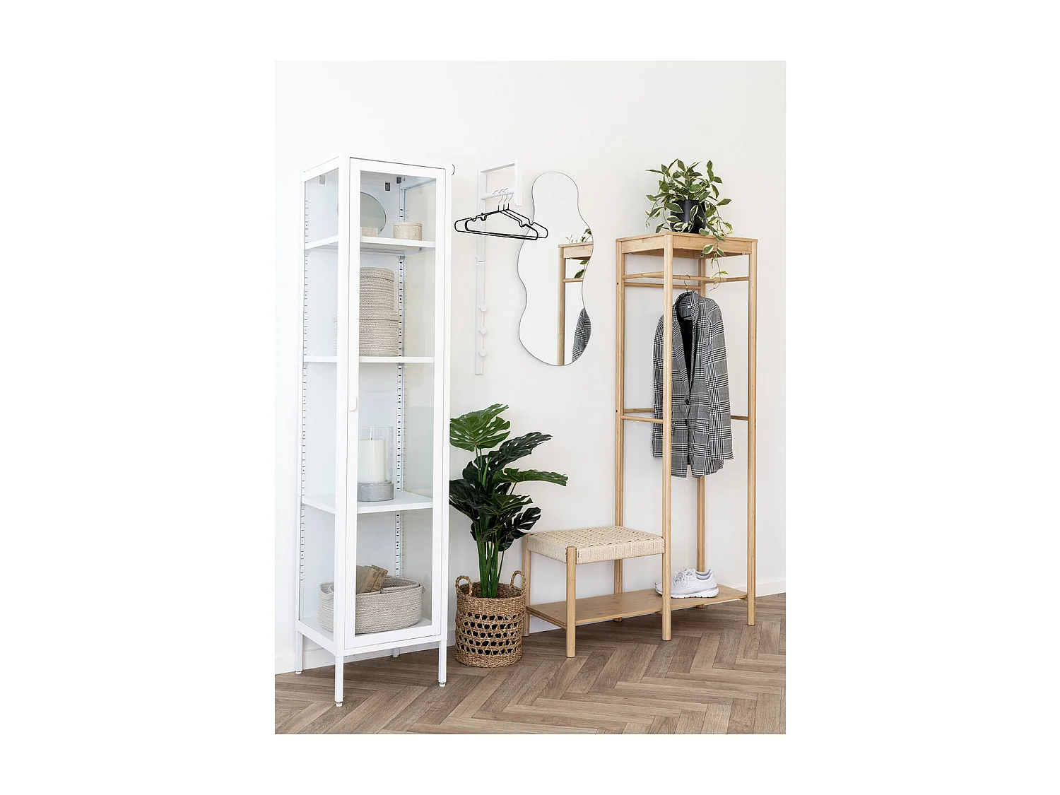 Muurhangers Trento, Wit, 30x3x82 cm, Kendra Home