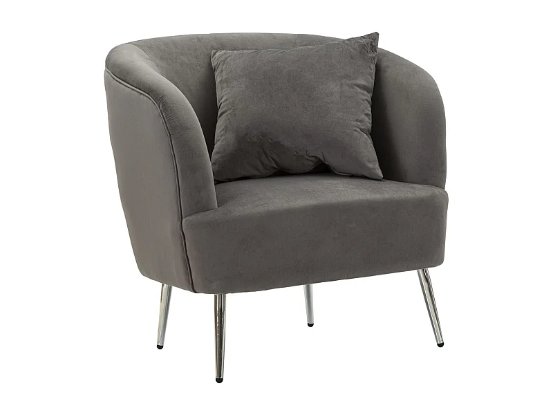 Fotel VKH313, Szary, 73x66x78 cm, Kendra Home