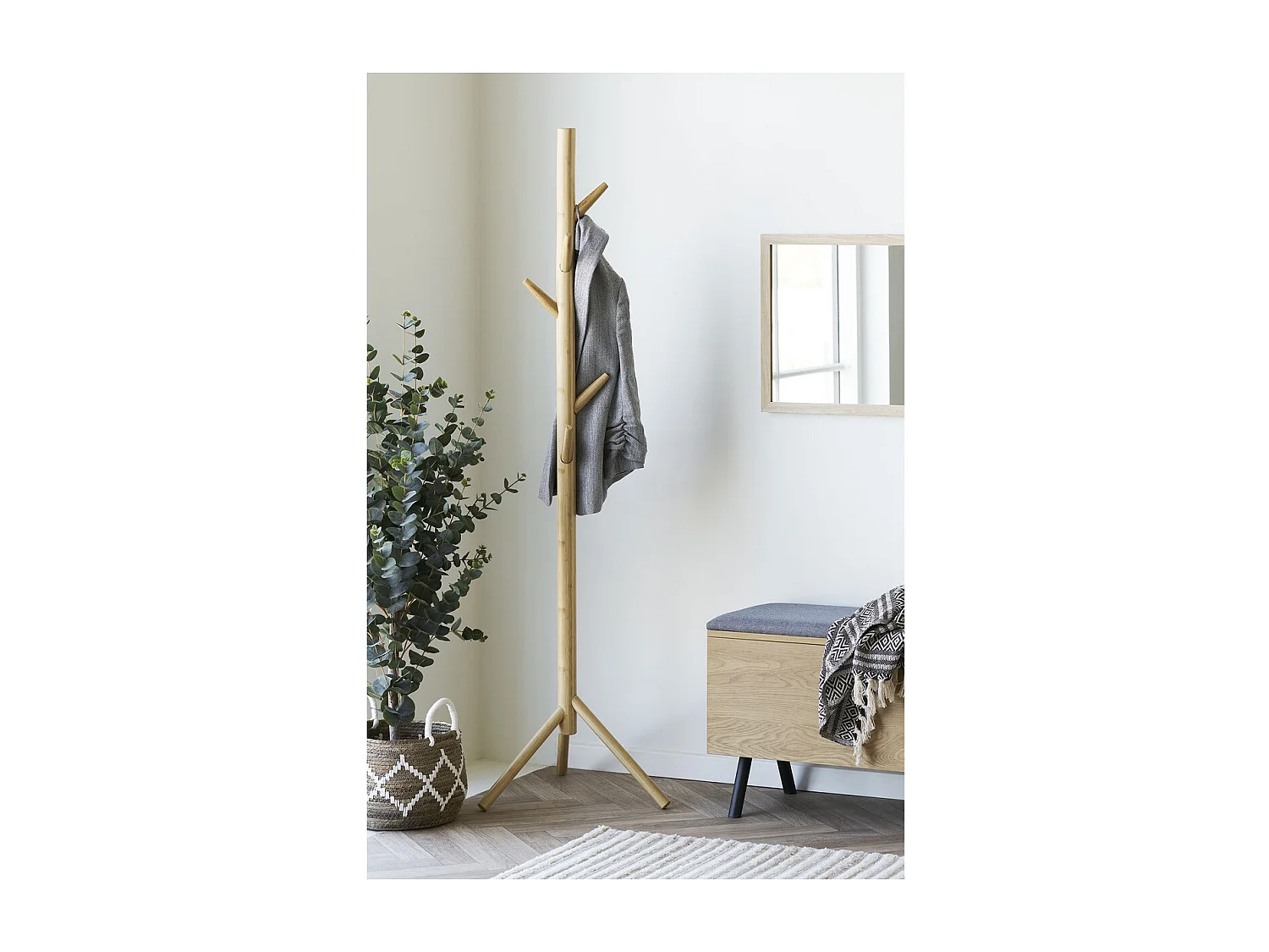 Wieszak Podłogowy Wanaka, Brązowy, 50x50x163 cm, Kendra Home